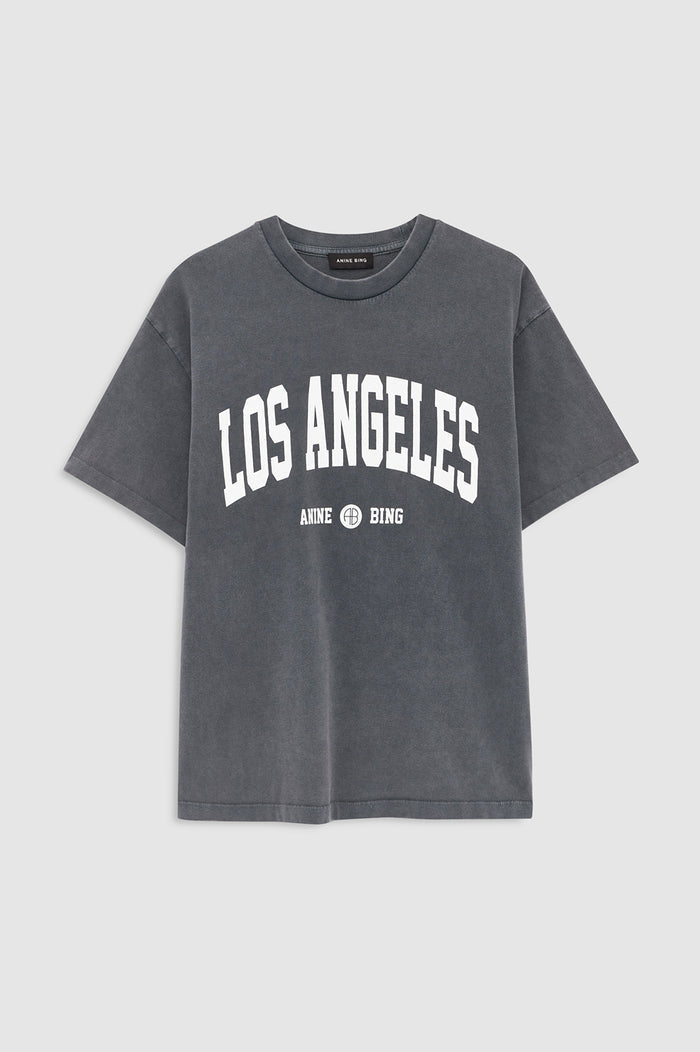 ANINE BING Cade Tee Los Angeles University - Washed Grey - front view
