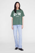 ANINE BING Cade Tee New York University - Cilantro - on model front