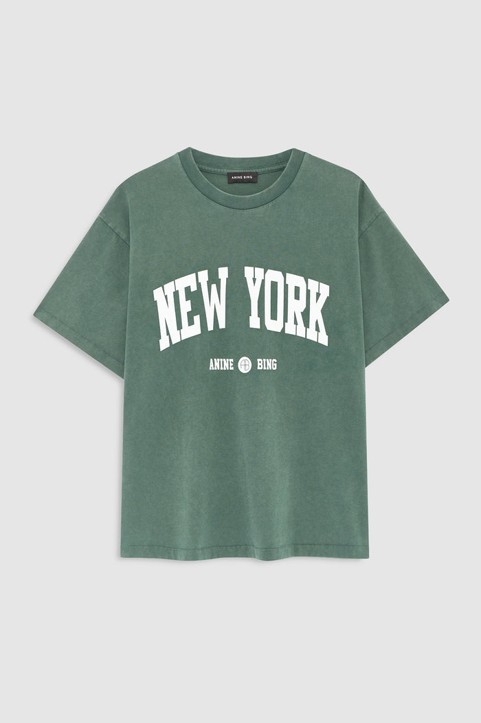 ANINE BING Cade Tee New York University - Cilantro - front view