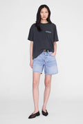 ANINE BING Cade Tee Palm - Washed Black - on model front