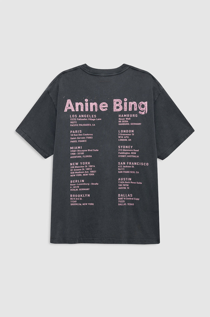 ANINE BING Cade Tee Smiley - Washed Grey - back view