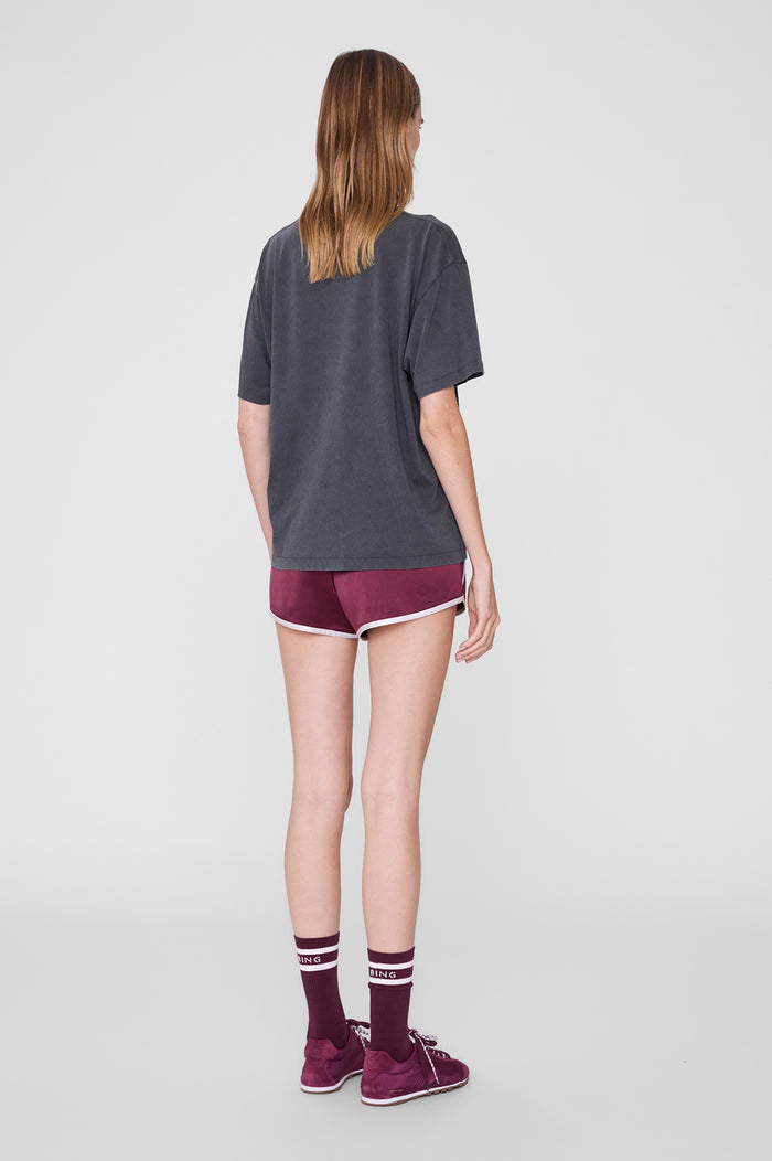 ANINE BING - Cade Tee Sport Club - Washed Black - on model back