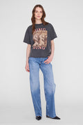 ANINE BING Cade Tee Tiger Bing - Washed Black - on model front