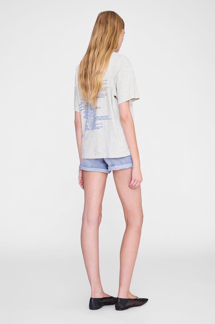 ANINE BING Cade Tee Wave - Heather Grey - on model back