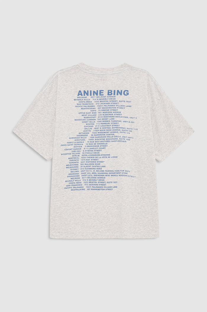 ANINE BING Cade Tee Wave - Heather Grey - back view