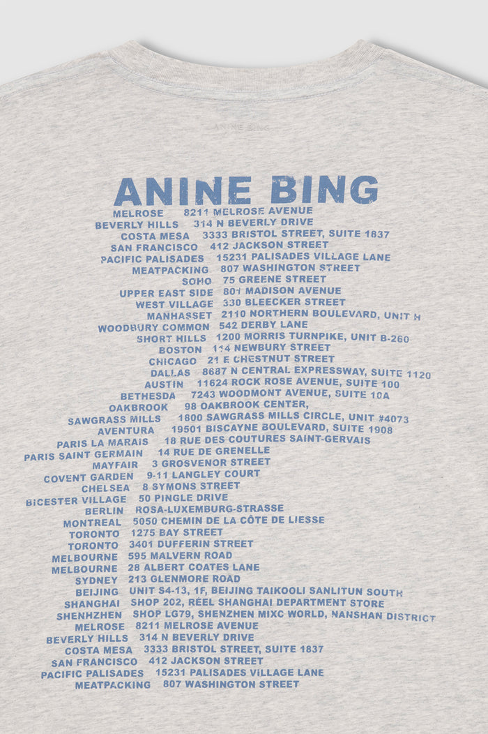 ANINE BING Cade Tee Wave - Heather Grey - detail view