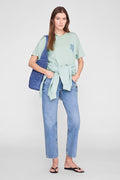 ANINE BING Cade Tee Wave - Washed Seafoam - on model front view