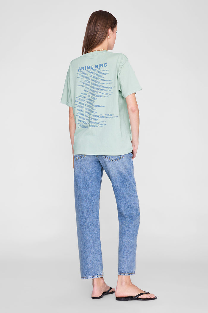 ANINE BING Cade Tee Wave - Washed Seafoam - on model back