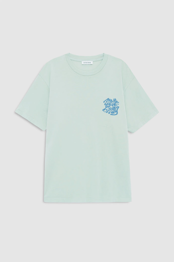 ANINE BING Cade Tee Wave - Washed Seafoam - front view
