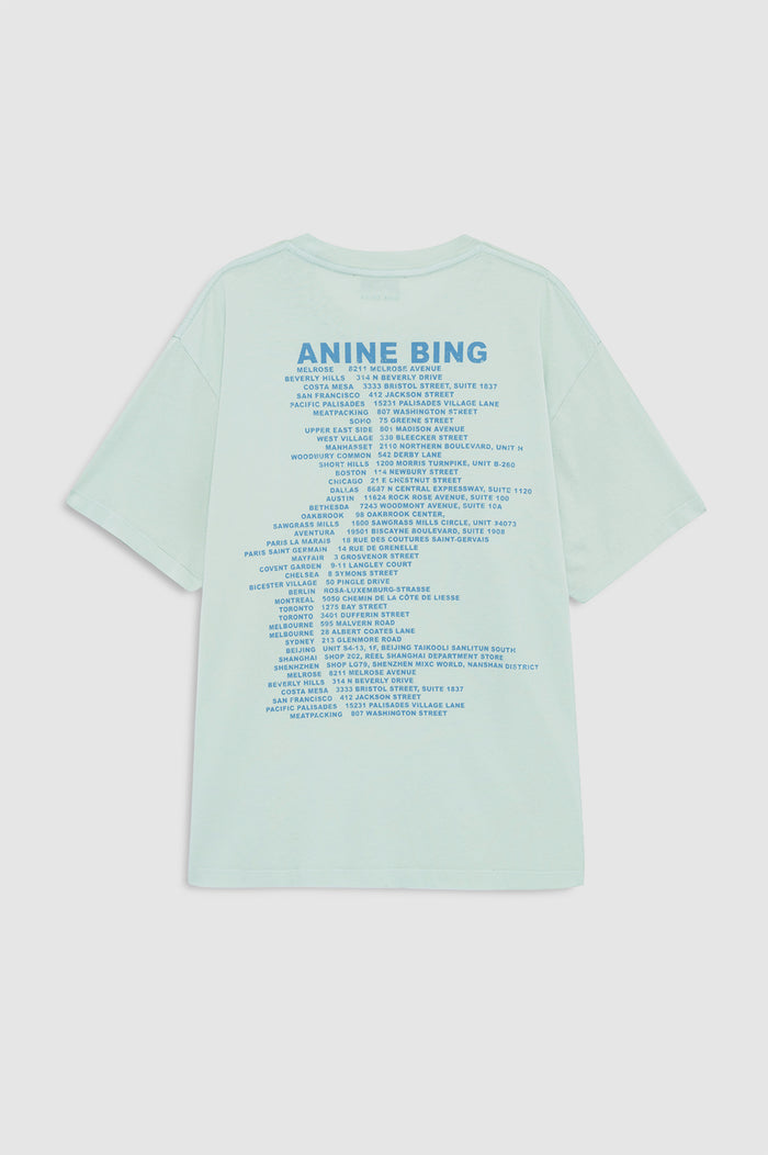 ANINE BING Cade Tee Wave - Washed Seafoam - back view