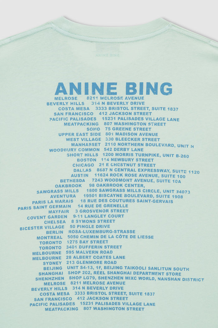 ANINE BING Cade Tee Wave - Washed Seafoam - detail view