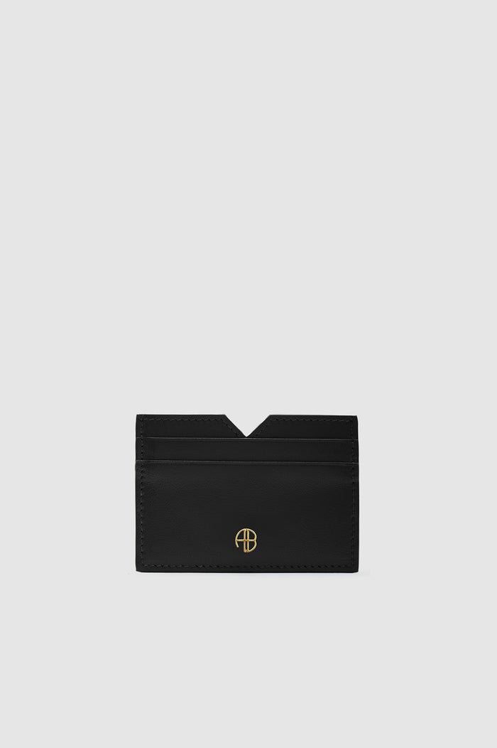 ANINE BING Calli Card Holder - Black - front view