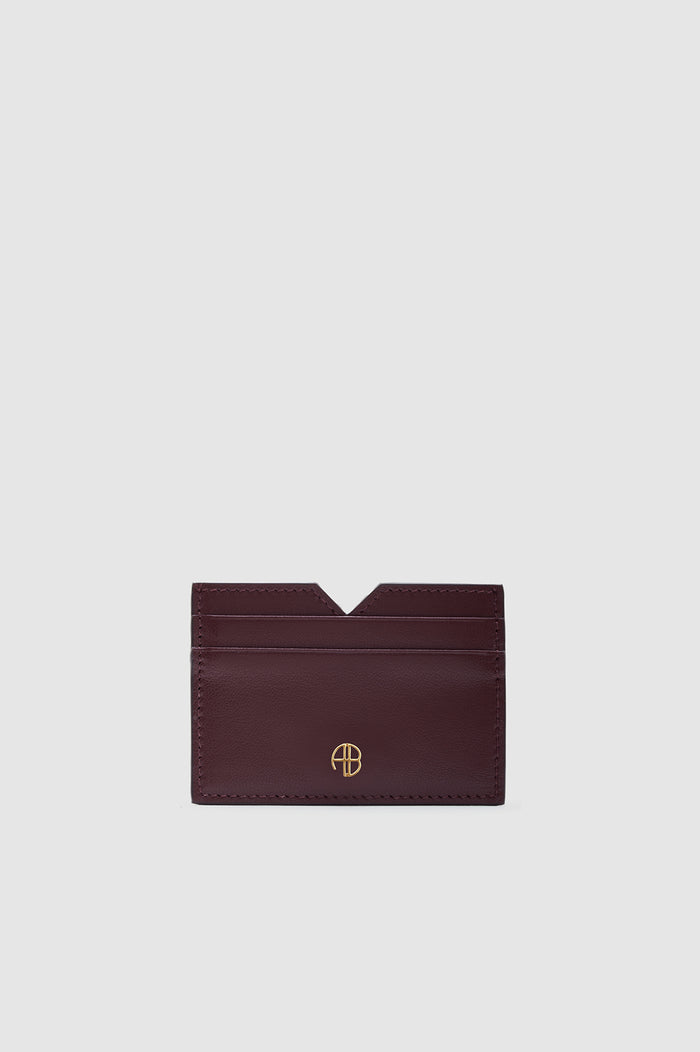 ANINE BING Calli Card Holder - Fig - front view