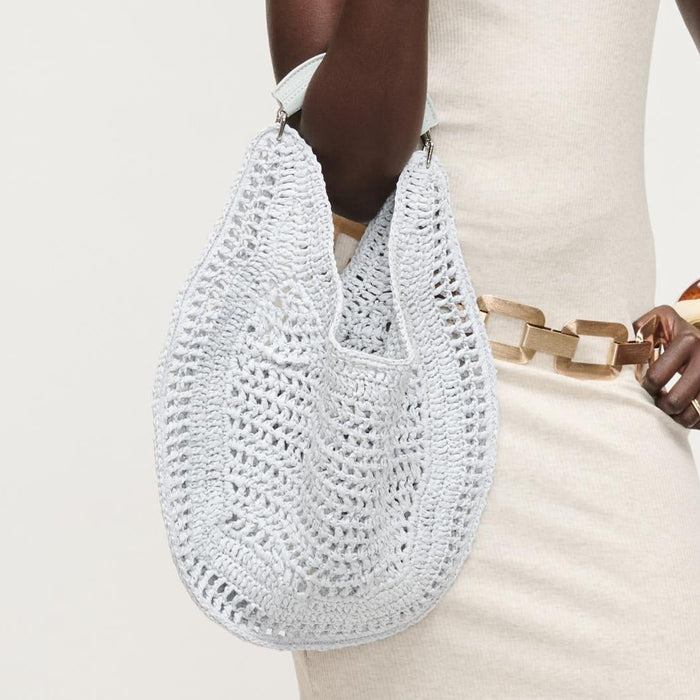 BK Handbags Camden Hobo Bag in Ice Blue available at Barbara Katz