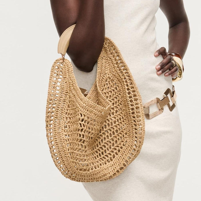 BK Handbags Camden Hobo Bag in Natural available at Barbara Katx