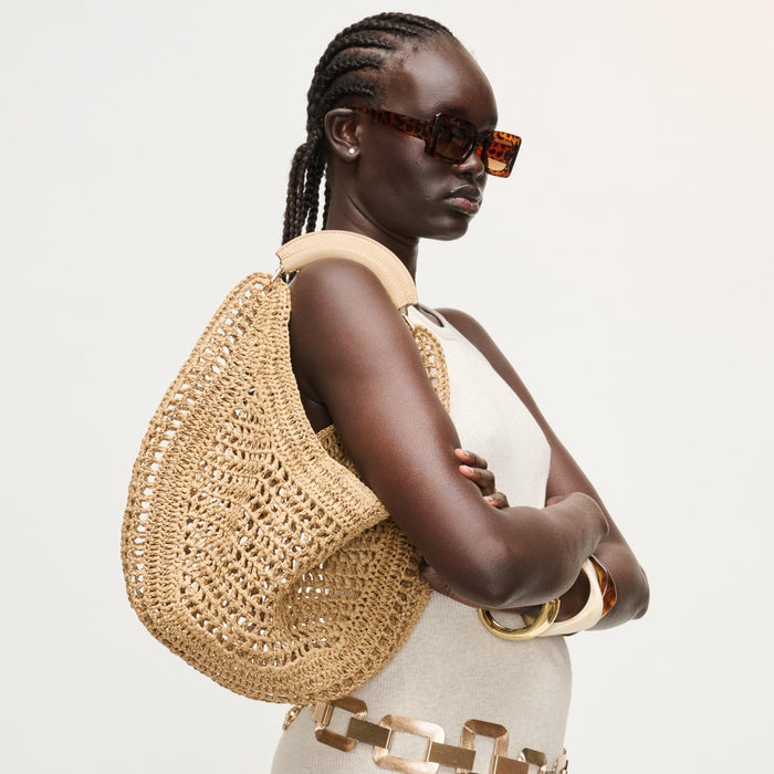BK Handbags Camden Hobo Bag in Natural available at Barbara Katx