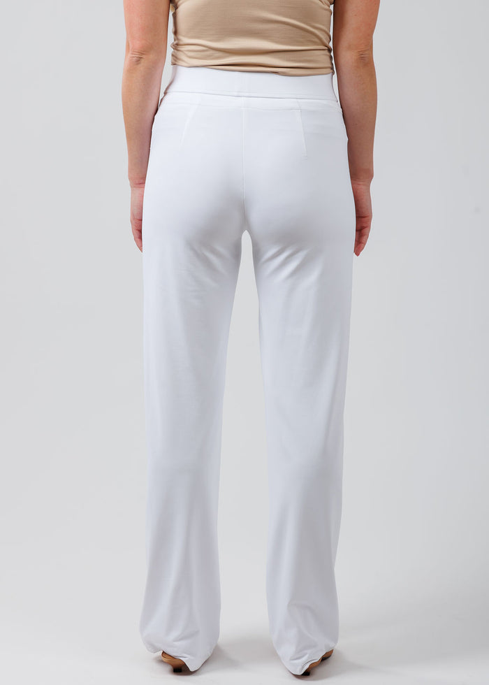 Raffaello Rossi Candice Straight Pants in White available at Barbara Katz