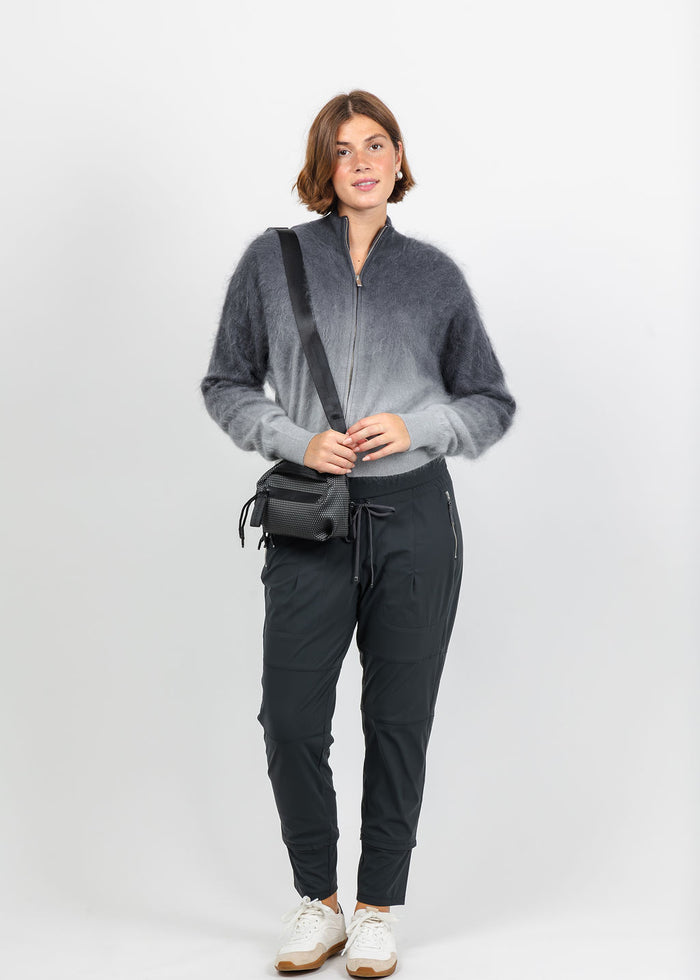 Colorush Brushed Dip Toto Jacket in Shadow Fade paired wtih Raffaello Rossi Candy Pants in Slate Grey available at Barbara Katz