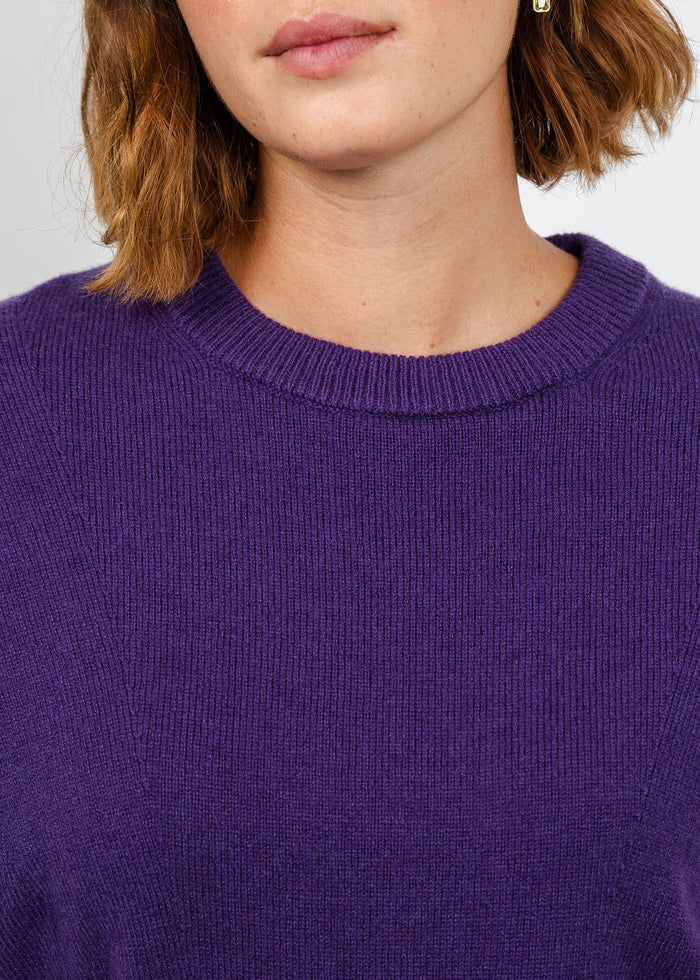 Oui Cap Sleeve Sweater in Ultra Violet available at Barbara Katz