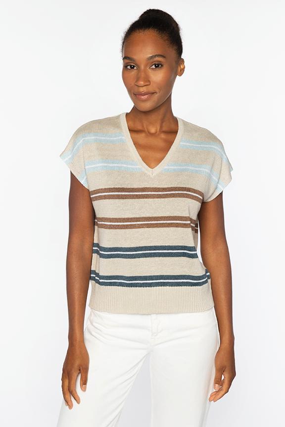 Kinross Cap Sleeve Vee Top available at Barbara Katz