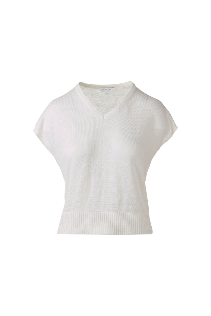 Kinross Cap Sleeve Vee Top available at Barbara Katz