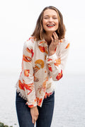 Dizzy-Lizzie Cape Cod Frayed Shirt - Sea Life available at Barbara Katz