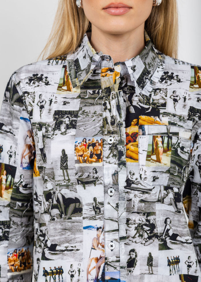 Dizzy-Lizzie Cape Cod Frayed Shirt in Sunbathers available at Barbara Katz