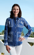 Dizzy-Lizzie Cape Cod Shirt - Sealife Print available at Barbara Katz