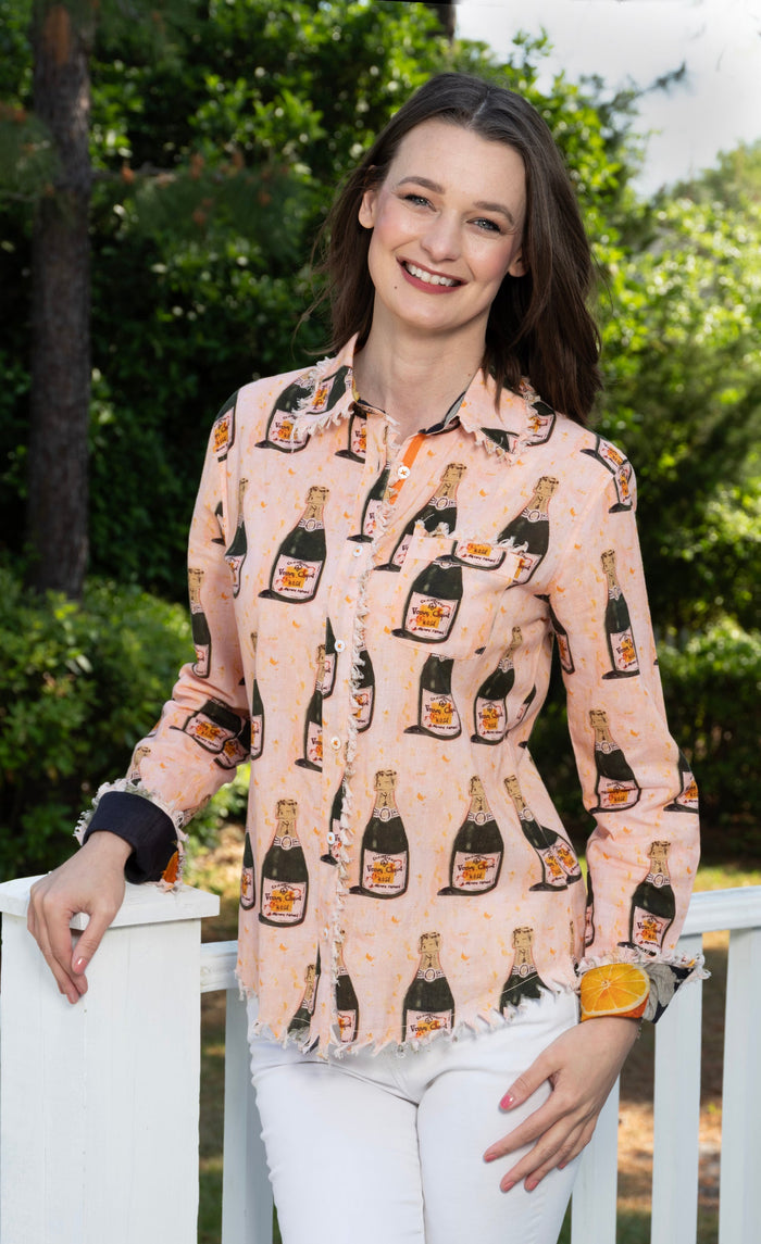 Dizzy-Lizzie Cape Cod Top in Champagne Print available at Barbara Katz