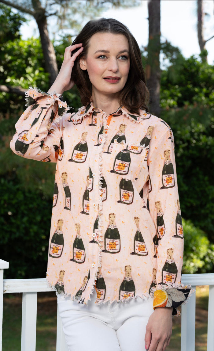 Dizzy-Lizzie Cape Cod Top in Champagne Print available at Barbara Katz