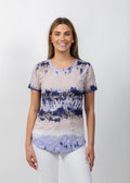David Cline Carly Crew Neck Tee in Iris available at Barbara Katz