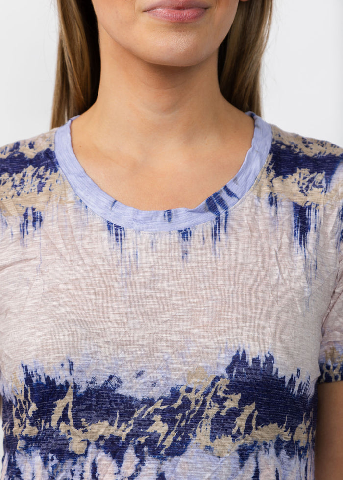 David Cline Carly Crew Neck Tee in Iris available at Barbara Katz