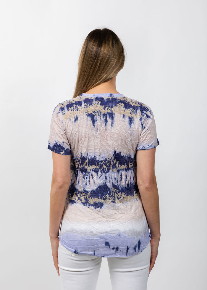 David Cline Carly Crew Neck Tee in Iris available at Barbara Katz