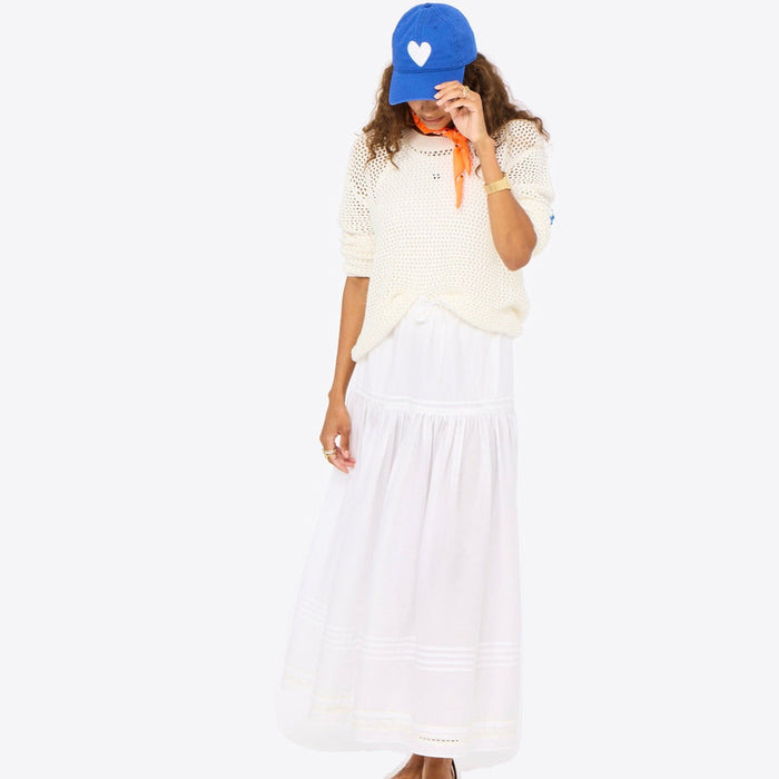 Kerri Rosenthal Catch Open Stitch Sweater in Cloud available at Barbara Katz