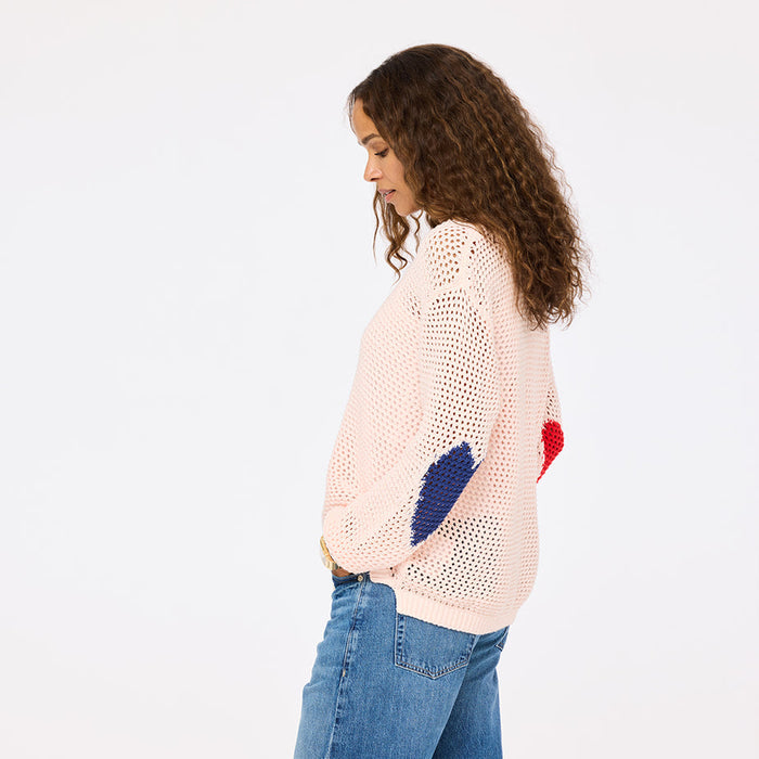 Kerri Rosenthal Catch Open Stitch Sweater in Shell Pink available at Barbara Katz