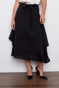 Cece Lightweight Asymmetric Skirt - Black
