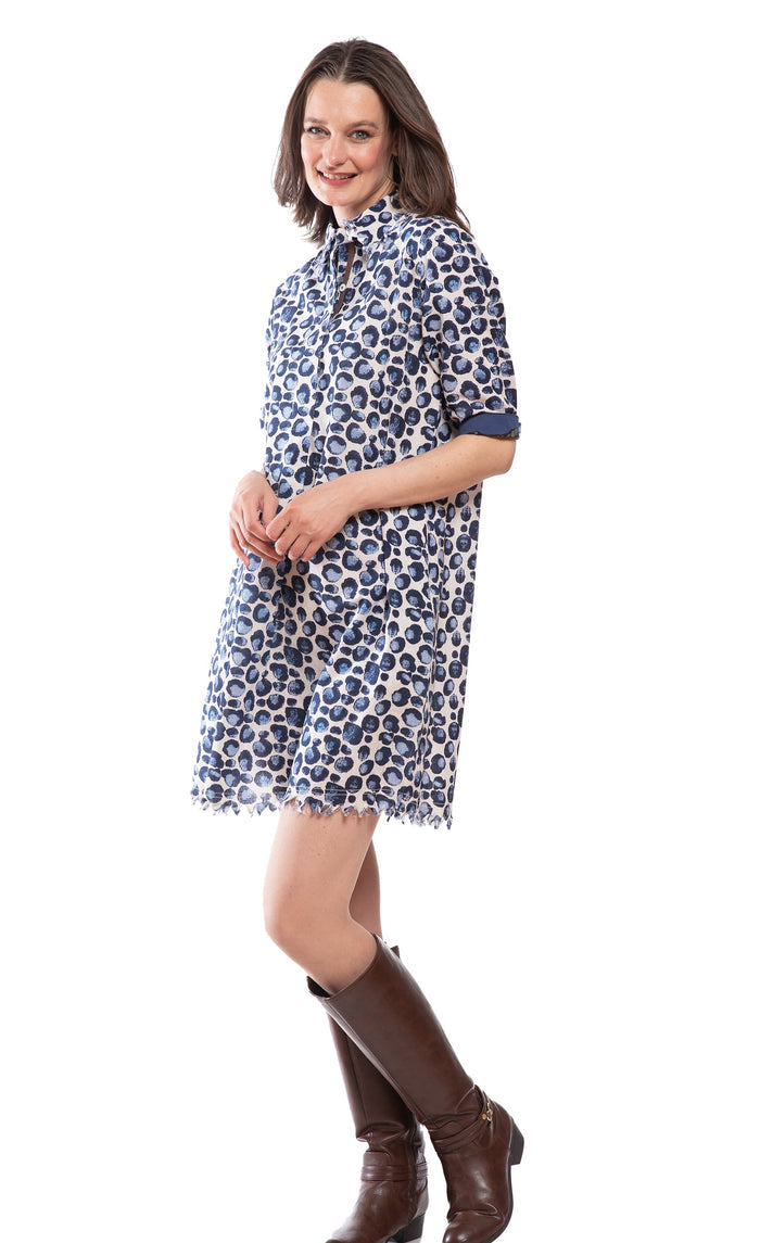 Dizzy-Lizzie Chatham Dress - Blue Bubble Print available at Barbara Katz