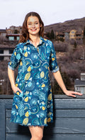 Dizzy-Lizzie Chatham Dress - Blue Underwater Print available at Barbara Katz