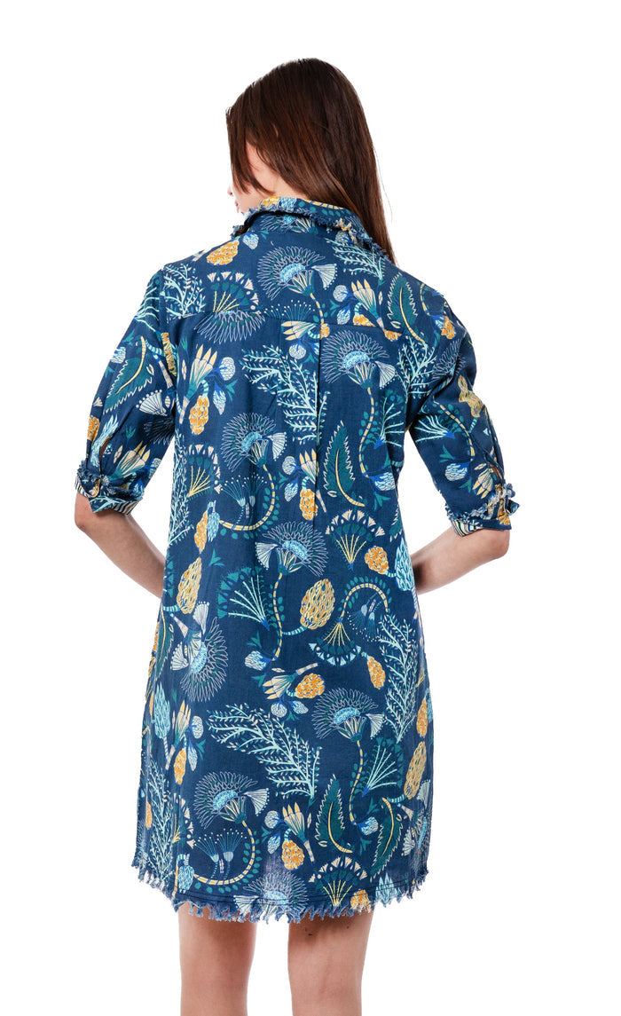 Dizzy-Lizzie Chatham Dress - Blue Underwater Print available at Barbara Katz