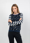 Peace of Cloth Cheetah in the Wild Sweater in Blue available at Barbara Katz