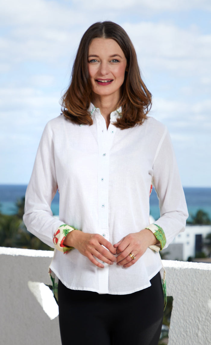 Dizzy-Lizzie Chesapeake Hi-Lo Tunic - Swimmers Print available at Barbara Katz