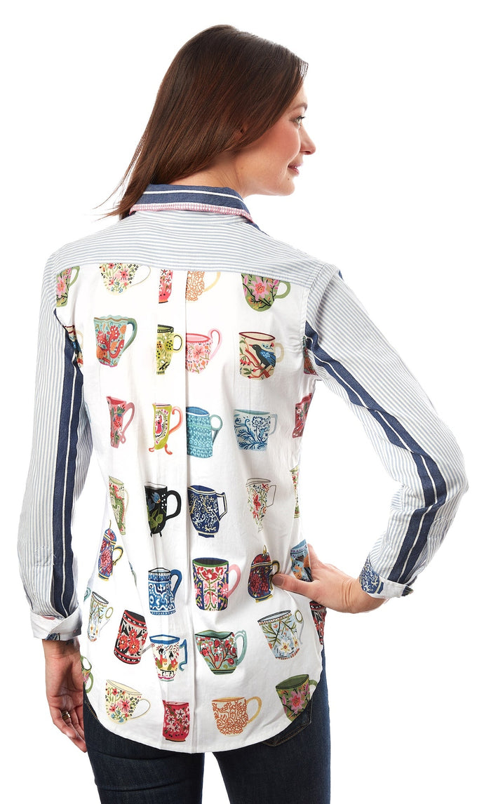 Dizzy-Lizzie Chesapeake Top - Stripes With Cups available at Barbara Katz