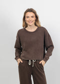 Z Supply Circuit Sweatshirt in Dark Chocolate available at Barbara Katz