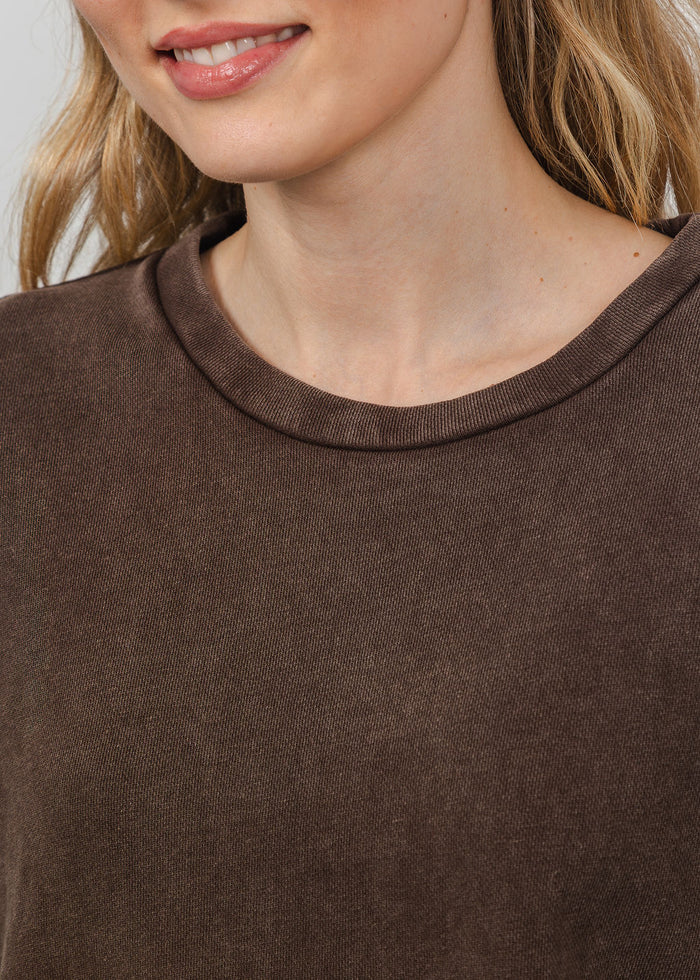 Z Supply Circuit Sweatshirt in Dark Chocolate available at Barbara Katz