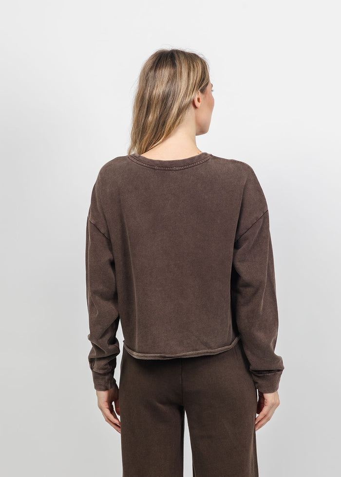 Z Supply Circuit Sweatshirt in Dark Chocolate available at Barbara Katz