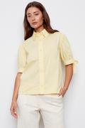 Adroit Atelier Clara Short Sleeve Buttoned Shirt in Butter Yellow available at Barbara Katz