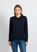 Nally & Millie Claudia Cashmere Like Hoodie in Midnight available at Barbara Katz