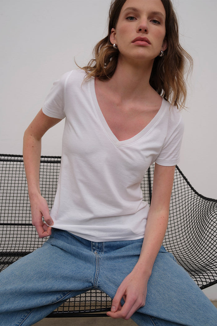 Goldie Cleo V Neck Tee available at Barbara Katz