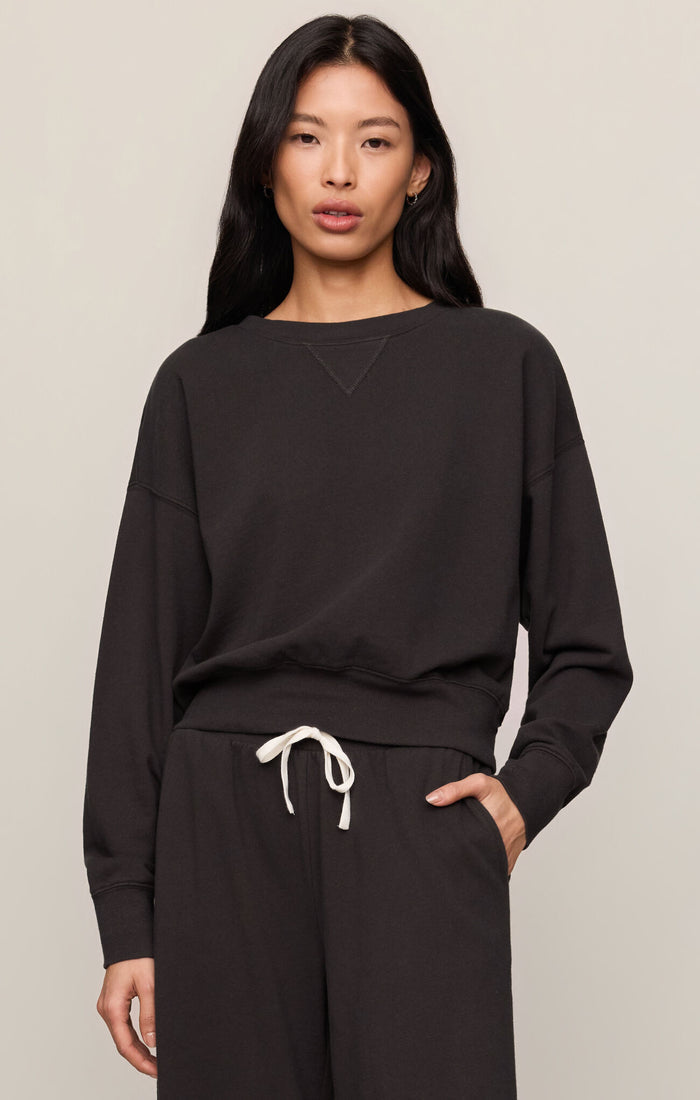 Z Supply Clubhouse Sweatshirt in Ash Black available at Barbara Katz