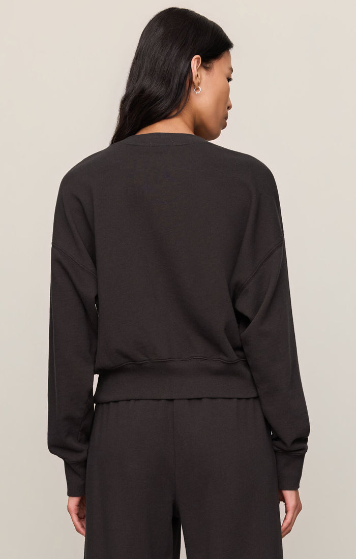 Z Supply Clubhouse Sweatshirt in Ash Black available at Barbara Katz